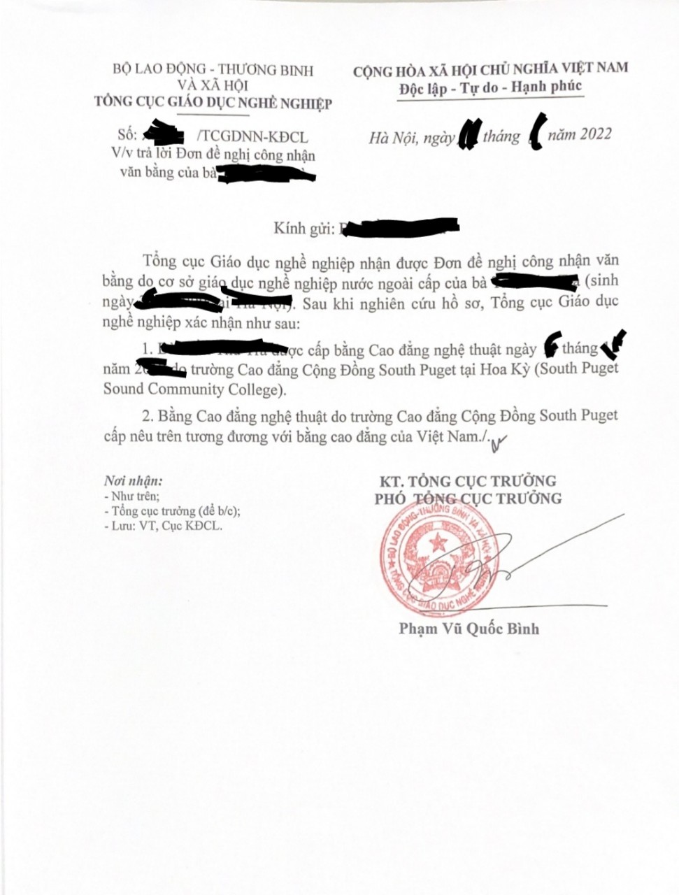 Dịch vụ thủ tục công nhận văn bằng trung cấp, cao đẳng, chứng chỉ nhanh, trọn gói, uy tín