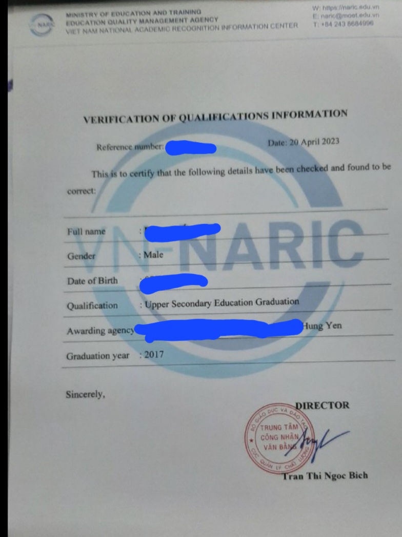 TƯ VẤN THỦ TỤC XÁC THỰC BẰNG VIỆT NAM ĐI DU HỌC, LÀM VIỆC NHANH NHẤT