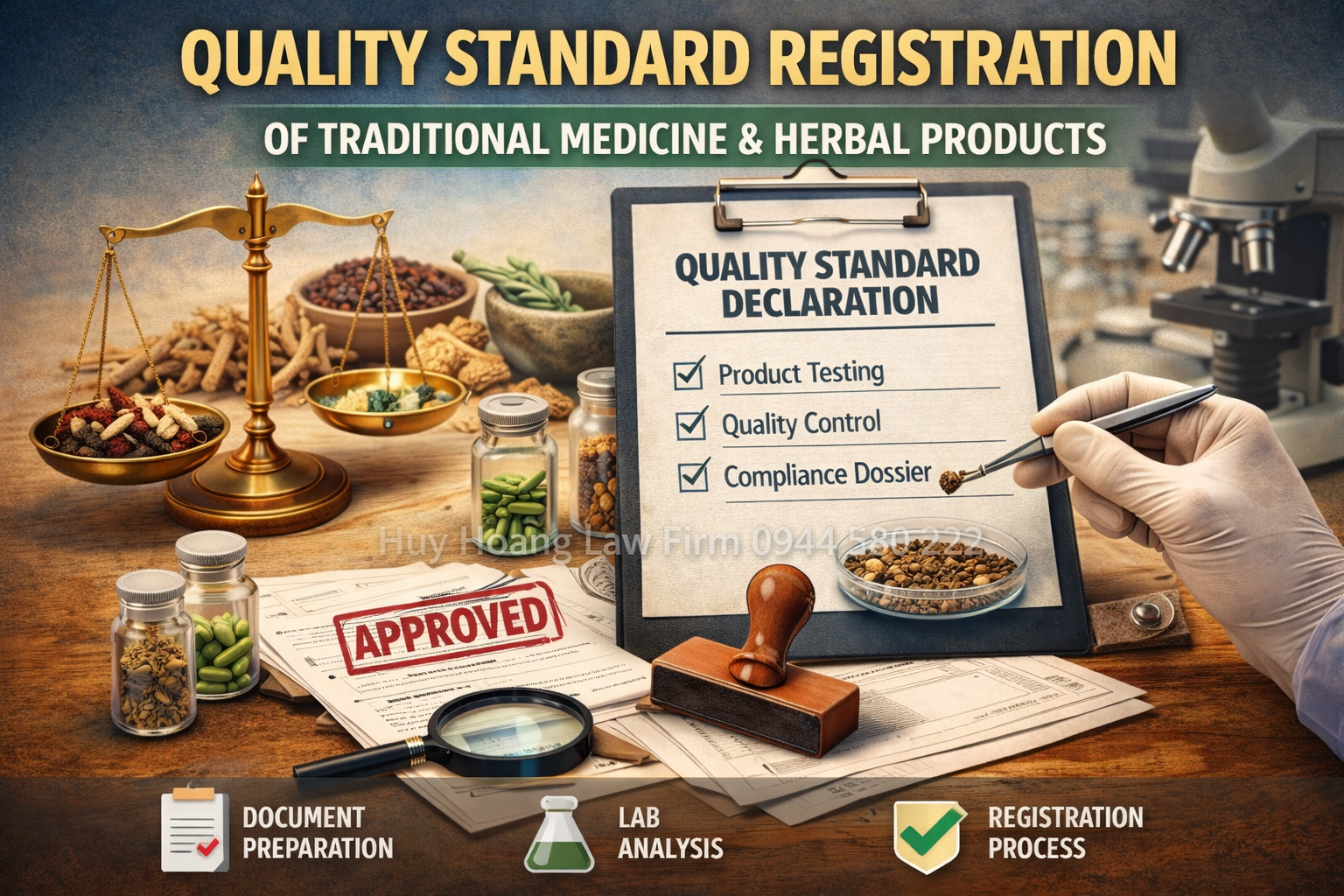 SERVICES FOR THE PROCEDURES RELATED TO THE DECLARATION OF QUALITY STANDARDS FOR TRADITIONAL MEDICINES AND HERBAL MEDICINAL MATERIALS