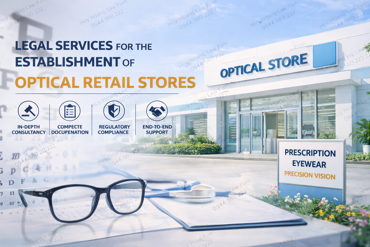 LEGAL SERVICES FOR PROCEDURES FOR ESTABLISHING AN OPTICAL DISPENSARY